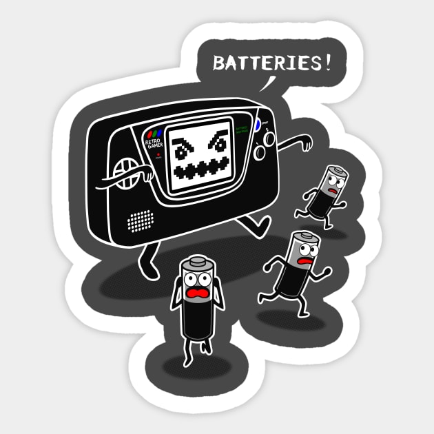 Batteries nightmare Sticker by karlangas